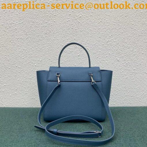 Replica Celine Belt Nano Bag In Slate Blue Grained Calfskin 5