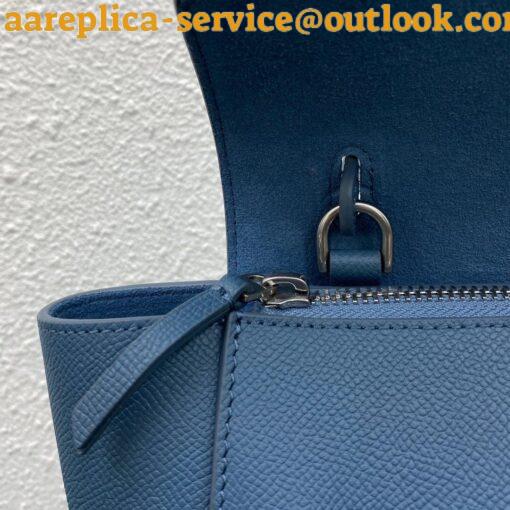 Replica Celine Belt Nano Bag In Slate Blue Grained Calfskin 9