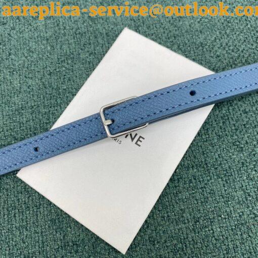 Replica Celine Belt Nano Bag In Slate Blue Grained Calfskin 11