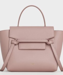 Replica Celine Belt Nano Bag In Vintage Pink Grained Calfskin