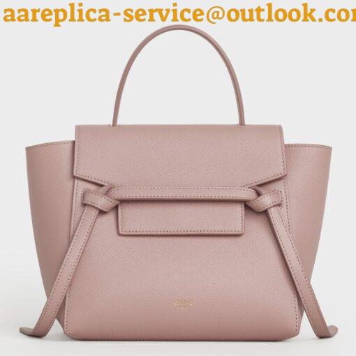 Replica Celine Belt Nano Bag In Vintage Pink Grained Calfskin