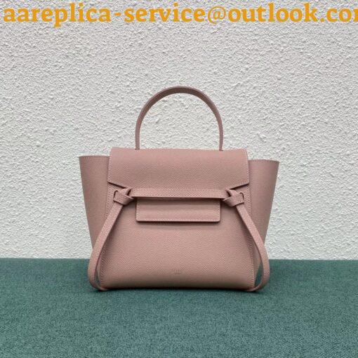 Replica Celine Belt Nano Bag In Vintage Pink Grained Calfskin 3