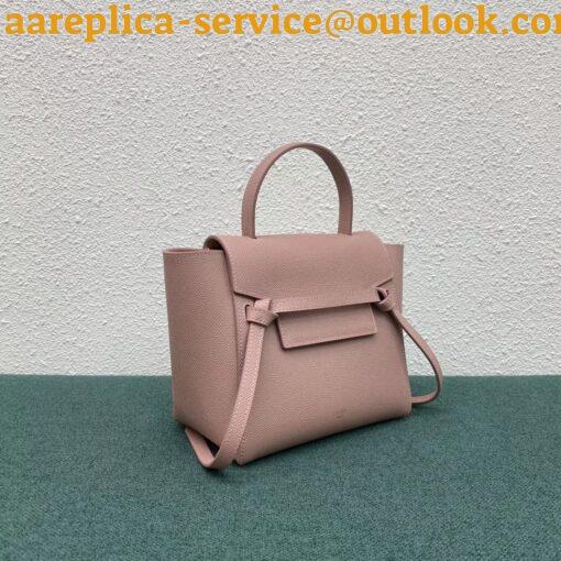 Replica Celine Belt Nano Bag In Vintage Pink Grained Calfskin 5