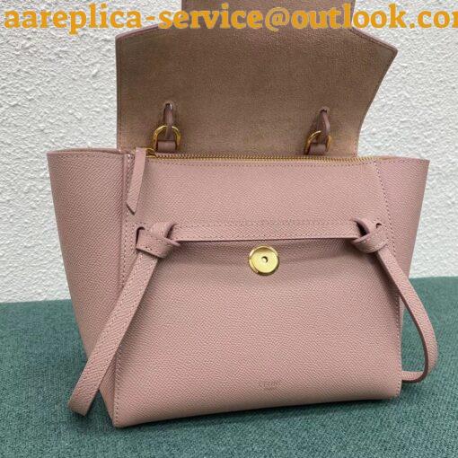 Replica Celine Belt Nano Bag In Vintage Pink Grained Calfskin 6