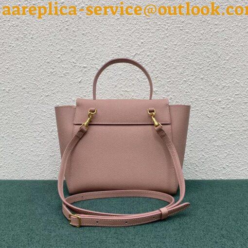 Replica Celine Belt Nano Bag In Vintage Pink Grained Calfskin 7