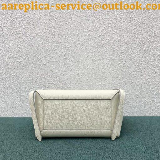 Replica Celine Belt Nano Bag In White Grained Calfskin 10