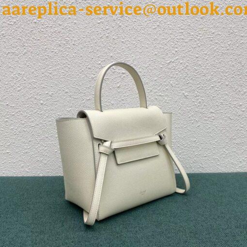 Replica Celine Belt Nano Bag In White Grained Calfskin 3