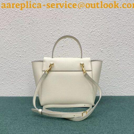 Replica Celine Belt Nano Bag In White Grained Calfskin 4