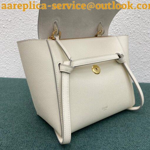 Replica Celine Belt Nano Bag In White Grained Calfskin 5