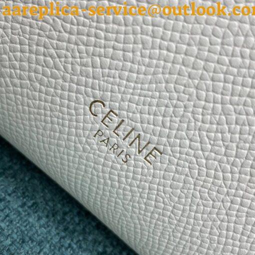 Replica Celine Belt Nano Bag In White Grained Calfskin 7