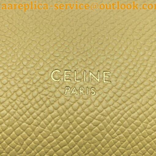 Replica Celine Belt Nano Bag In Yellow Grained Calfskin 10