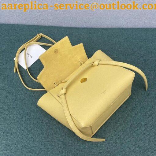 Replica Celine Belt Nano Bag In Yellow Grained Calfskin 11