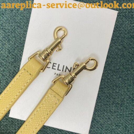 Replica Celine Belt Nano Bag In Yellow Grained Calfskin 13