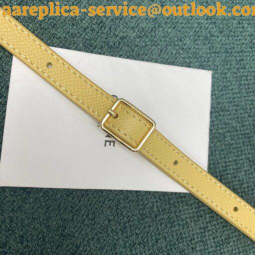 Replica Celine Belt Nano Bag In Yellow Grained Calfskin 15