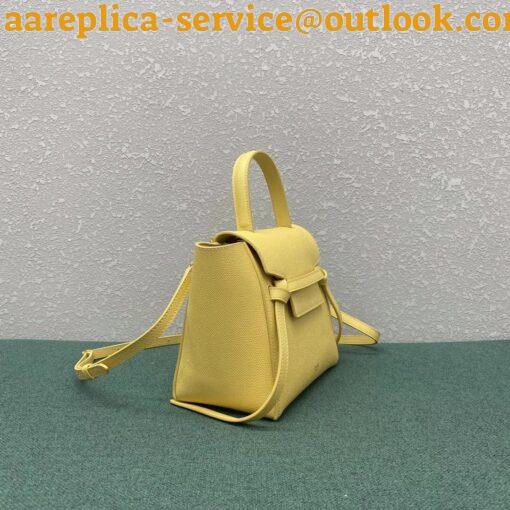 Replica Celine Belt Nano Bag In Yellow Grained Calfskin 6