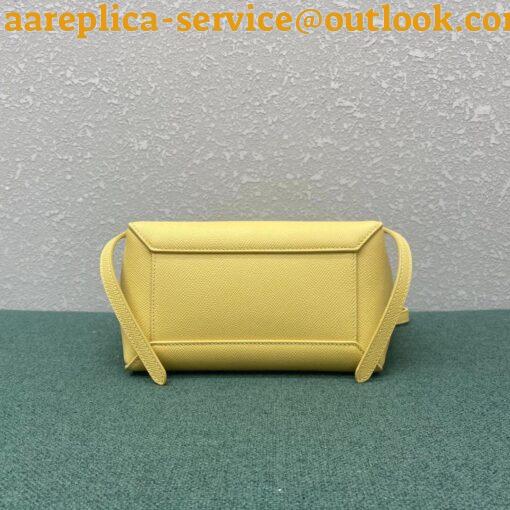 Replica Celine Belt Nano Bag In Yellow Grained Calfskin 8