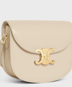 Replica Celine Besace Clea Bag in Beige Shiny Calfskin