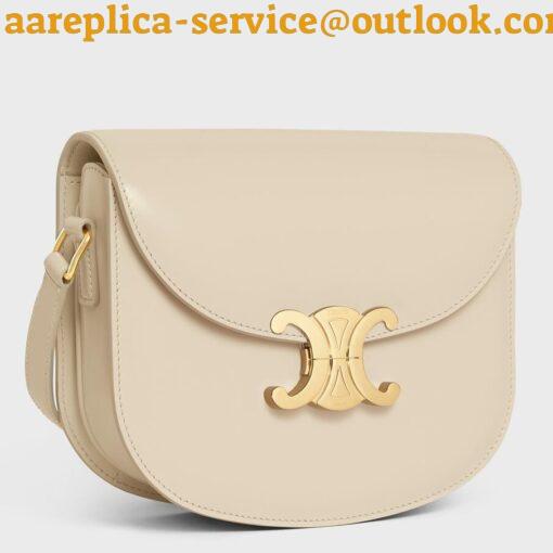 Replica Celine Besace Clea Bag in Beige Shiny Calfskin