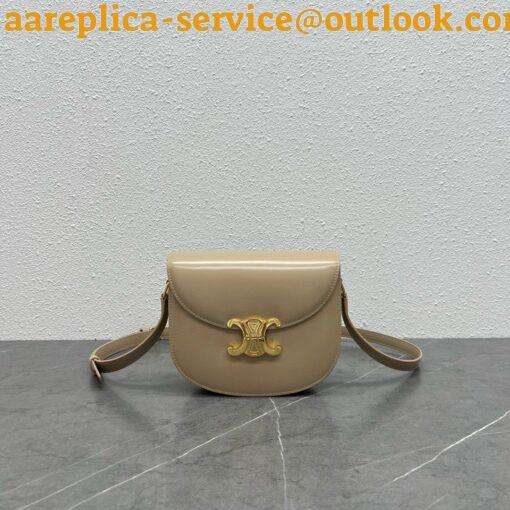 Replica Celine Besace Clea Bag in Beige Shiny Calfskin 8