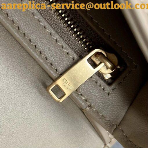 Replica Celine Besace Clea Bag in Beige Shiny Calfskin 15