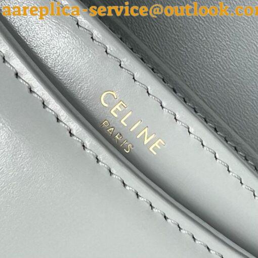 Replica Celine Besace Clea Bag in Light Blue Shiny Calfskin 6