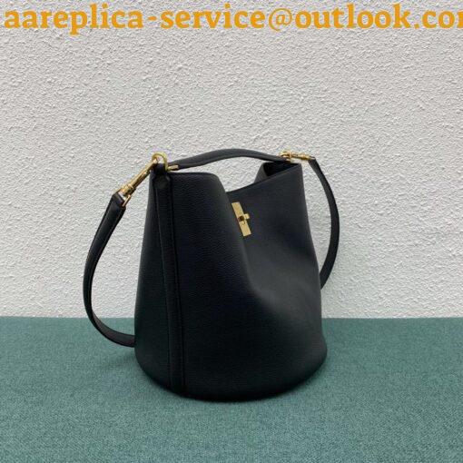 Replica Celine Bucket 16 Bag In Black Grained Calfskin 19