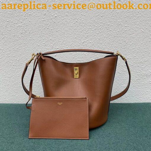 Replica Celine Bucket 16 Bag In Brown Smooth Calfskin 20