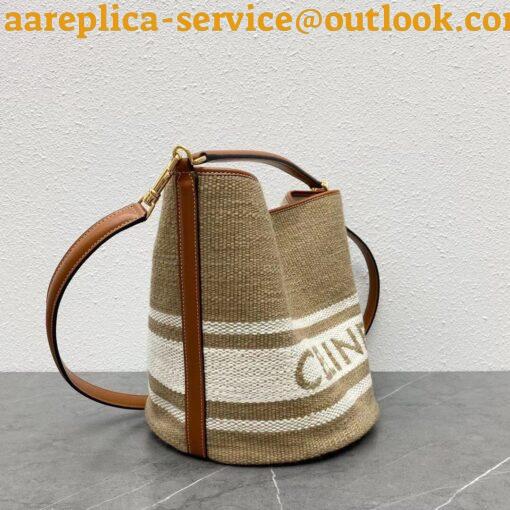 Replica Celine Bucket 16 Bag In Textile with Celine Logo 32