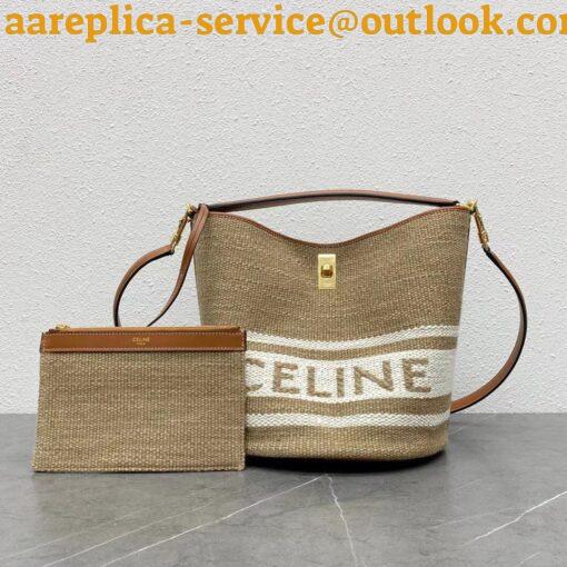 Replica Celine Bucket 16 Bag In Textile with Celine Logo 33