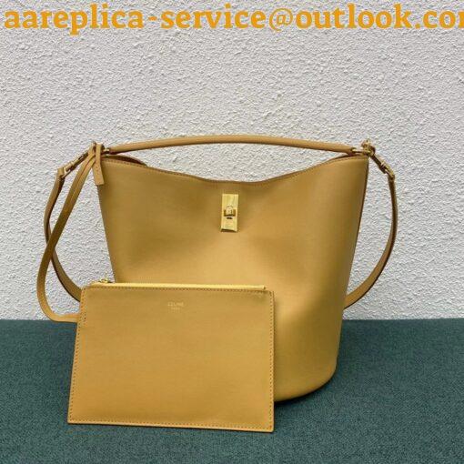 Replica Celine Bucket 16 Bag In Yellow Soft Bare Calfskin 3