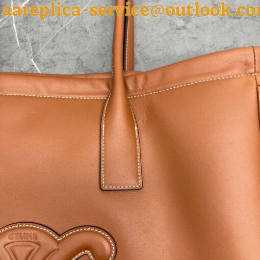 Replica Celine Cabas Drawstring Cuir Triomphe Bag in Brown Calfskin 7