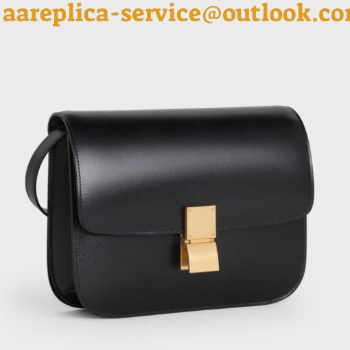 Replica Celine Classic Box Medium Bag In Black Box Calfskin 3