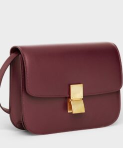 Replica Celine Classic Box Medium Bag In Bordeaux Box Calfskin