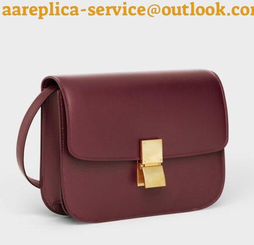 Replica Celine Classic Box Medium Bag In Bordeaux Box Calfskin