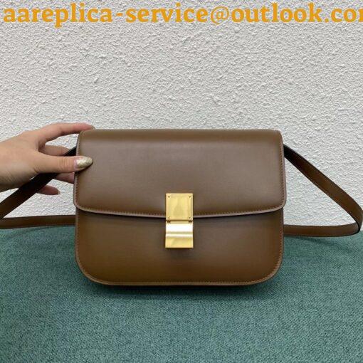 Replica Celine Classic Box Medium Bag In Camel Liege Calfskin 3