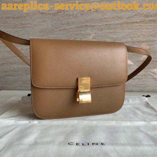 Replica Celine Classic Box Medium Bag In Camel Liege Calfskin 23