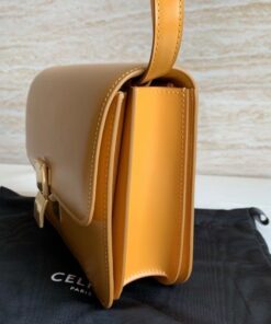 Replica Celine Classic Box Medium Bag In Yellow Box Calfskin