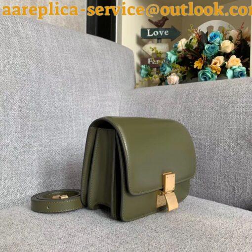 Replica Celine Classic Box Small Bag In Army Green Box Calfskin 6