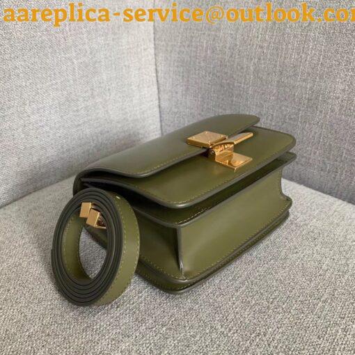 Replica Celine Classic Box Small Bag In Army Green Box Calfskin 9