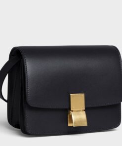 Replica Celine Classic Box Small Bag In Black Box Calfskin