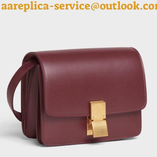 Replica Celine Classic Box Small Bag In Bordeaux Box Calfskin