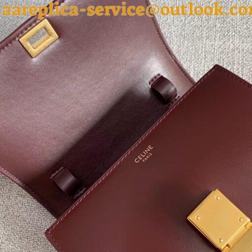 Replica Celine Classic Box Small Bag In Bordeaux Box Calfskin 6