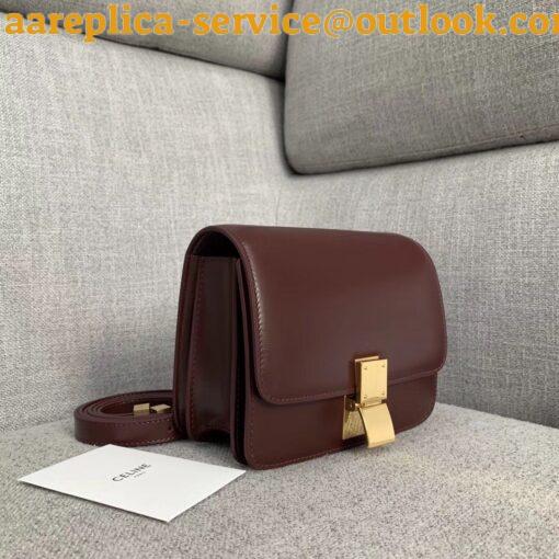 Replica Celine Classic Box Small Bag In Bordeaux Box Calfskin 7