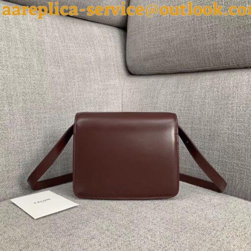 Replica Celine Classic Box Small Bag In Bordeaux Box Calfskin 9