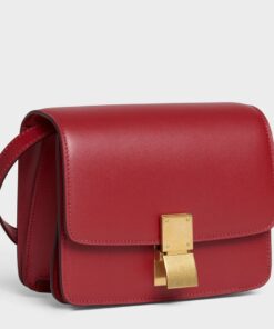 Replica Celine Classic Box Small Bag In Red Box Calfskin