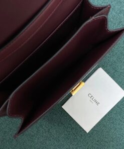 Replica Celine Classic Box Teen Bag In Burgundy Box Calfskin 2