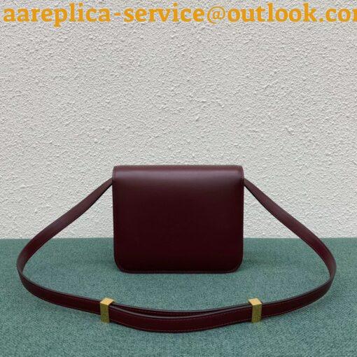 Replica Celine Classic Box Teen Bag In Burgundy Box Calfskin 5