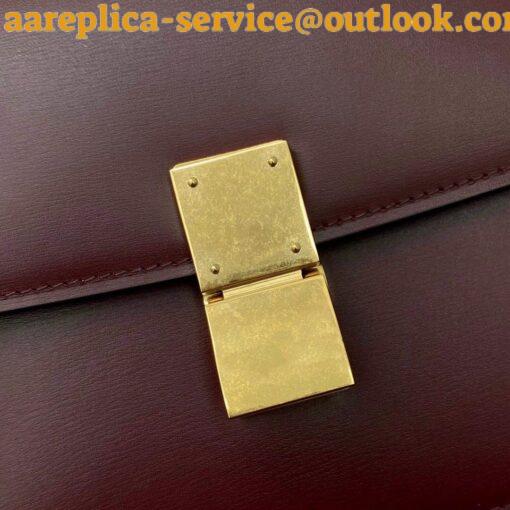 Replica Celine Classic Box Teen Bag In Burgundy Box Calfskin 10