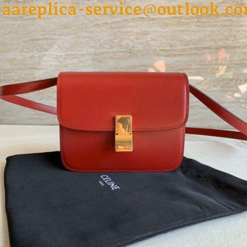 Replica Celine Classic Box Teen Bag In Red Box Calfskin 3