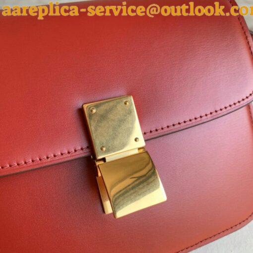 Replica Celine Classic Box Teen Bag In Red Box Calfskin 4